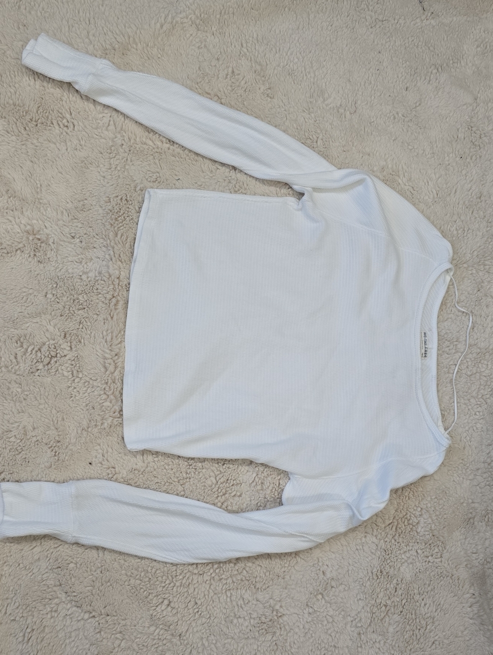 We The Free White Ribbed Crewneck Top
